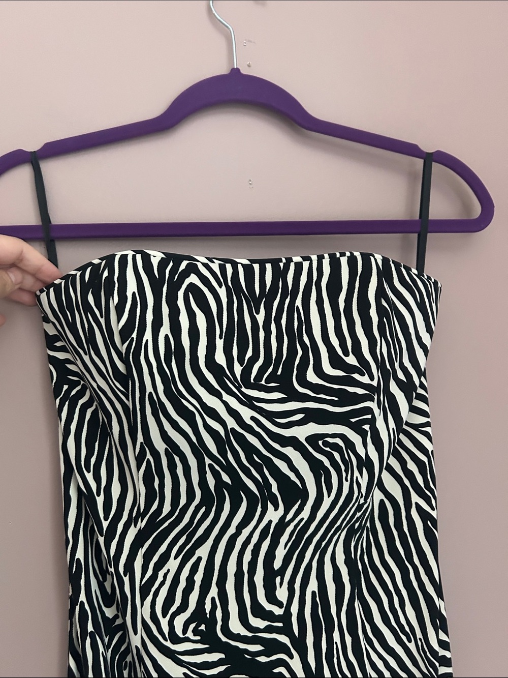 Vtg Y2K Jessica McClintock Gunne Sax Zebra Strapless Maxi Dress Size 5 (Small) - Picture 8 of 10